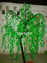 Outdoor 6.5ft Green 945pcs LED Artificial Willow Weeping Christmas Tree ... - £312.96 GBP
