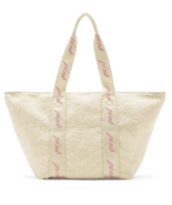 Victoria’s Secret Pink Holiday Cream Sherpa Tote Overnight Signature Log... - $33.16 CAD