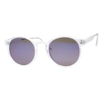 Round Keyhole Clear Frame Sunglasses Unisex Hipster Fashion Mirror Lens UV 400 - £16.14 GBP+