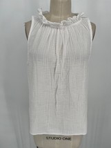 NWT Xirena Noelle Top Sz L White Sleeveless Cotton Gauze Blouse Shirt - £55.67 GBP