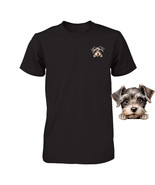 Funny Miniature Schnauzer Dog Peeking Pocket Tshirt Cute Puppy Dog Lover... - $18.36+