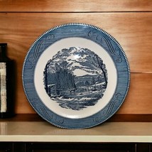 Currier&amp; Ives Imperial Blue 12&quot; Plate Platter &quot;Getting Ice winter in the country - £21.10 GBP