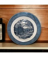 Currier&amp; Ives Imperial Blue 12&quot; Plate Platter &quot;Getting Ice winter in the... - £20.97 GBP
