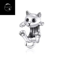 Genuine Sterling Silver 925 I Love My Cat Kitten Pet Bead Charm For Bracelets - £16.43 GBP