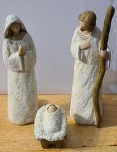 Baby Jesus Joseph Mary Holy Family Nativity Set Religious Figurine Statue Set 3 - £19.72 GBP