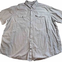 Foundry Shirt Men’s 4XLT Short Sleeve Button Up Tall Big Men Striped Gre... - £12.43 GBP