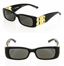 Balenciaga Dynasty 0096 Black 001 Fashion Bb Logo Narrow Slim Sunglasses BB0096S - £203.89 GBP