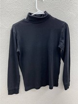 Basic Editions Womens Solid Black Long Sleeve Turtleneck Size Small - £7.52 GBP