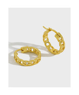 Hollow Chain Hoop Earrings - £15.22 GBP