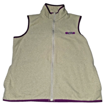 Columbia Womens Vest Size XL beige purple Full Zip Sleeveless Pocket Collared - £12.19 GBP
