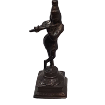 Lord Krishna Statue Madhuchista Vidhana Deity Flute Religious Idol Figurine - $23.33