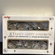 Vintage Super Bright Christmas Lights 10 White Pine Cones - £17.68 GBP