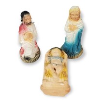 Vintage chalkware nativity figures creche hand painted king jesus mary Joseph - £9.30 GBP