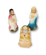 Vintage chalkware nativity figures creche hand painted king jesus mary J... - £9.15 GBP