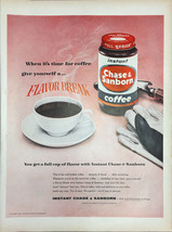 Vintage Chase &amp; Sanborn Instant Coffee 1957 Print Ad The Full-Bodied Coffee - $5.22