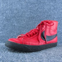 Nike Blazer Mid Vintage Women Sneaker Shoes Red Leather Zip Size 9 Medium - £51.43 GBP