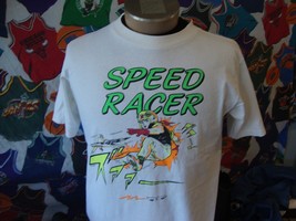 Vintage 90&#39;s Speed Racer By SWAGO Rare Cartoon tee white T Shirt Size L - £194.76 GBP