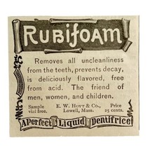 Rubifoam Toothpaste Hoyt And Co 1894 Advertisement Victorian Dental ADBN1ww - $27.10 CAD