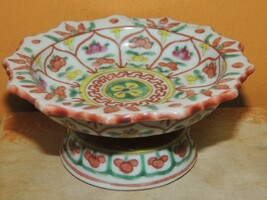 Hand Painted 4.5&quot; x 4.5&quot; Tazza / Cup Bencharong Benjarong Thailand 19th ... - $252.59 CAD