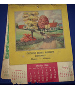 Vintage George Berry Agency Insurance Allegan MI 1946 Calendar - $6.99