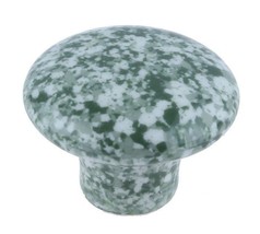 6 Ceramic Graniteware Cabinet Knobs Enamelware Drawer Pulls Green &amp; White - £14.91 GBP