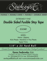 CLEAR 1/4" Double Sided Fusible Stay Tape - Sold By the 25 yard Roll M49... - $9.00