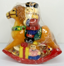 Vintage Santa on Rocking Horse Candle New in Packaging 5&quot; x 5.5&quot; SKU H667 - £13.31 GBP