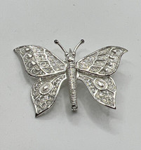 Vintage Willi Nonnenmann German Sterling Silver Brooch Butterfly Moving Pin - £23.33 GBP