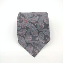 Vintage Halston III Men’s 100% Silk Tie Black Paisley 54&quot; x 4&quot; - £15.97 GBP