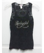 VTG 80s made in USA Lipstick S Womens Babygirl Black Stretch Lace Sleeve... - £12.47 GBP