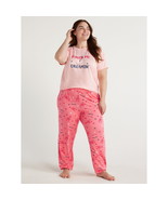 Joyspun Women&#39;s Plus T-Shirt &amp; Jogger Pants Sleep Set 2-Pcs Pink Wine 2X... - $40.27 CAD