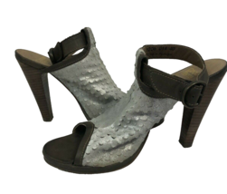 COQUE TERRA Slingback Mules, Crust Taupe/Caoba Silver Leather Women&#39;s EU... - £18.66 GBP