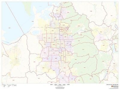 Salt Lake County, Utah ZIP Codes Laminated Wall Map (MSH) - Maps & Atlases
