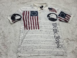 Cotton Traders Sport Constitution We The People U.S. Flag Eagle SS Polo M Shirt - £11.96 GBP