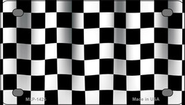 Waving Checkered Flag Novelty Mini Metal License Plate Tag - £11.82 GBP