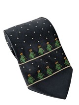 Ketch Christmas Tree Snowflake Winter Holiday Novelty Silk Necktie - £16.52 GBP