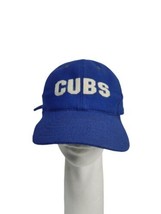 RARE Vintage 90&#39;s CHICAGO CUBS Fitted Hat Wool Leather band American Needle - £22.41 GBP