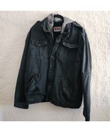 Women&#39;s Black And Gray Levi Hooded Field Jacket Size XL - $32.99
