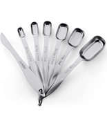 Spring Chef Stainless Steel Measuring Spoons Set of 7 with Leveler, Rect... - £14.27 GBP