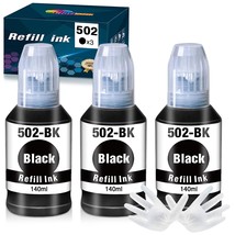 502 Pigment Refill Ink Bottles Replacement For Epson 502 T502 Use With Expressio - £31.44 GBP