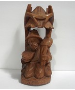 Folk Art: Hand Carving Wood Traveler or Pilgrim Believe Bavarian Origin  - $11.99