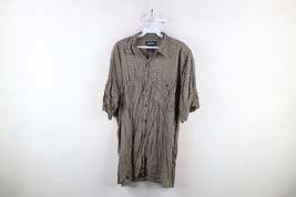 Vintage 90s Streetwear Mens Size Medium Rayon Geometric Collared Button Shirt - £31.80 GBP
