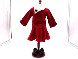 American Girl Doll Kit Kittredge Classic Christmas Holiday Dress Scotty Pin Shoe - $41.58