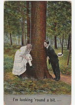 Vintage Postcard Couple Woman Adjusts Hose I&#39;m Looking &#39;Round A Bit - £6.30 GBP