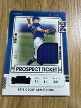 2021 Panini Contenders Prospect Jersey Purple Ticket Pete Crow-Armstrong /99 - £14.38 GBP