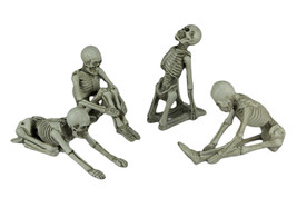 Bone Stretchers Zen Yoga Meditating Skeleton Figurines Set of 4 - £31.40 GBP