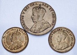 Canada Lot of 3 5C Coins (1917 - 1933) VF - XF Condition - £28.59 GBP