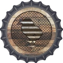 Corrugated Chick on Wood Novelty Metal Bottle Cap BC-1048 - £17.27 GBP