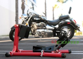 Motorcycle Sport Bike Upright Front Wheel Chock Lift Stand  17&quot; -21&quot; Tires - $90.68