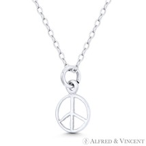 Peace Sign Charm Hippie Movement Symbol 14mmx8mm Pendant in .925 Sterlin... - €11,25 EUR+